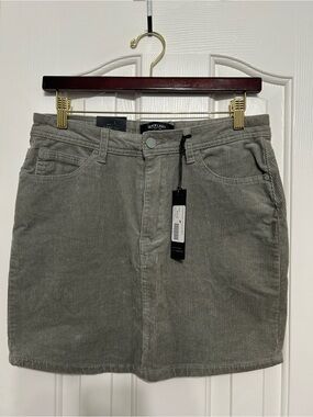 Gray Corduroy Mini Skirt